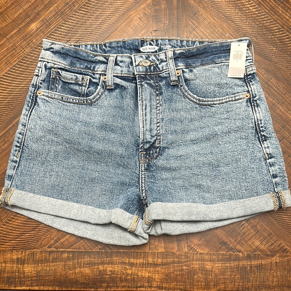 Old Navy Blue Jean Shorts Distressed Mid-Thigh